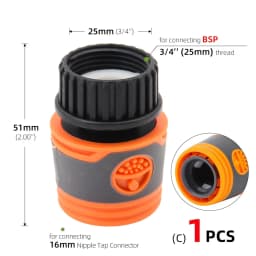 1/4 3/8'' 1/2'' 3/4'' Hose Quick Connecter Plastic Rubber Coupling Adapter Pipe Tubing Irrigation System Coupler Shut Off Valve