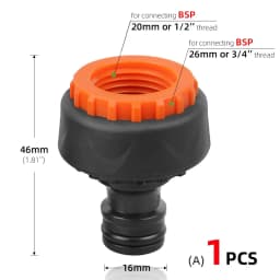 1/4 3/8'' 1/2'' 3/4'' Hose Quick Connecter Plastic Rubber Coupling Adapter Pipe Tubing Irrigation System Coupler Shut Off Valve