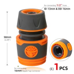 1/4 3/8'' 1/2'' 3/4'' Hose Quick Connecter Plastic Rubber Coupling Adapter Pipe Tubing Irrigation System Coupler Shut Off Valve