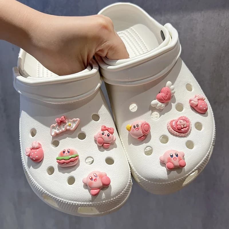 Cute Cartoon Kirby Chef Shoe Charms DIY Decorations for Clogs Sandals Funny Cartoon Shoe Accessories Holiday Gift for Boys Girls