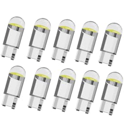 2/10pcs W5W 194 T10 Glass Housing Cob LED Car bulb 3000K 6000K White Blue Red Wedge License Plate Lamp Dome Light