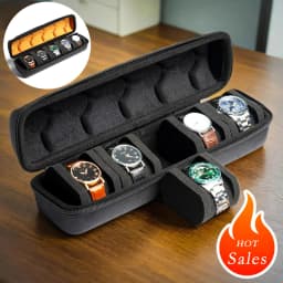 Watch Box Organizer for Men,Watch Travel Case Portable Storage Watch Display Holder for Wristwatches with anti-Move Watch Pillow