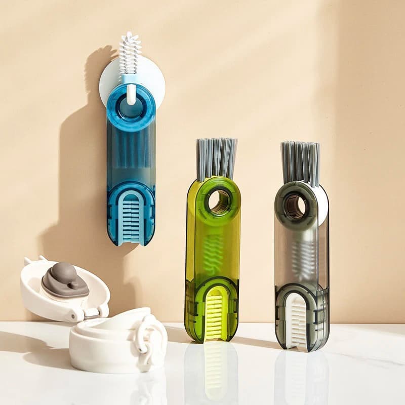 Three-In-One Cup Lid Brush Thermos Cup Gap Cleaning Artifact U-Shaped Cup Mouth Special Cleaning Brush
