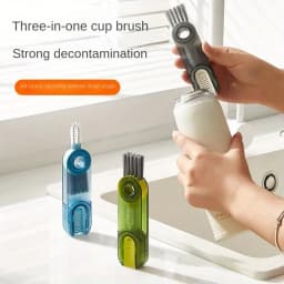 Three-In-One Cup Lid Brush Thermos Cup Gap Cleaning Artifact U-Shaped Cup Mouth Special Cleaning Brush