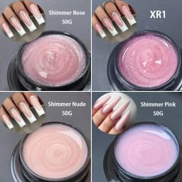 Jillnails Snow Sparkle Builder Nail Gel 100g/50g Hema TPO Free Shimmer Glitter Pink Purple Milky for Nail Extension Sculpting