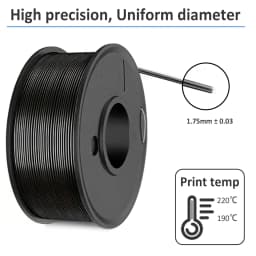 TPU 3D Printer Flexible Filament 250g (0.55lbs) 1.75mm Length 80M, Black, White