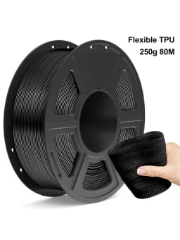 TPU 3D Printer Flexible Filament 250g (0.55lbs) 1.75mm Length 80M, Black, White
