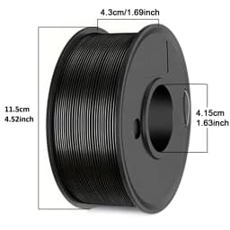 TPU 3D Printer Flexible Filament 250g (0.55lbs) 1.75mm Length 80M, Black, White
