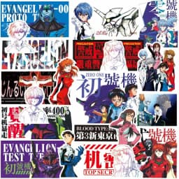 70/75PCS Black and White Sketch Neon Genesis Evangelion Stickers Classic Anime Decals for Notebook Skateboard Bike Sticker