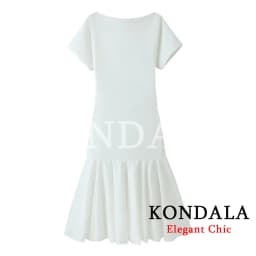 KONDALA Vintage Boat Collar Long Dress Women's Elegant Casual Splicing Pleated Dress New 2026 Spring Summer Fashion Slim Dress