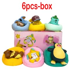 Anime Poké Mon Blind Box Model Figure 1-12 Pcs Pikachu Sleep Series Interior Hand Sleeping Position Toys Gift for Sfriends