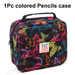 1pc Colored Pencil Box 50/72/120 Slots,Large Capacity Pen Lead Box,Gel Pen Storage Bag Zipper Portable,for Adults,Painters