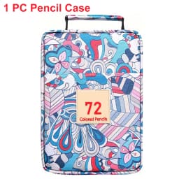 1pc Colored Pencil Box 50/72/120 Slots,Large Capacity Pen Lead Box,Gel Pen Storage Bag Zipper Portable,for Adults,Painters