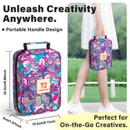1pc Colored Pencil Box 50/72/120 Slots,Large Capacity Pen Lead Box,Gel Pen Storage Bag Zipper Portable,for Adults,Painters