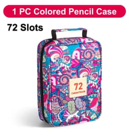 1pc Colored Pencil Box 50/72/120 Slots,Large Capacity Pen Lead Box,Gel Pen Storage Bag Zipper Portable,for Adults,Painters