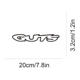 1PC Black/White/Red GUTS Letter Stickers Waterproof Vinyl Decal for Car Motorcycle Bike Helmet Decoration