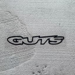 1PC Black/White/Red GUTS Letter Stickers Waterproof Vinyl Decal for Car Motorcycle Bike Helmet Decoration