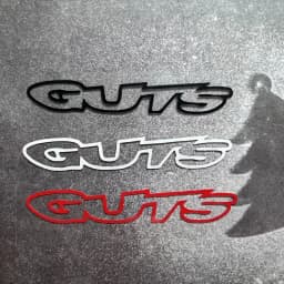 1PC Black/White/Red GUTS Letter Stickers Waterproof Vinyl Decal for Car Motorcycle Bike Helmet Decoration