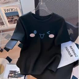 2026 Summer 100% Cotton Sanrio Cinnamoroll Printed Casual Loose T-shirt Parent-child Vintage Harajuku Top 52TOYS Collaboration.