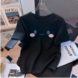 2026 Summer 100% Cotton Sanrio Cinnamoroll Printed Casual Loose T-shirt Parent-child Vintage Harajuku Top 52TOYS Collaboration.