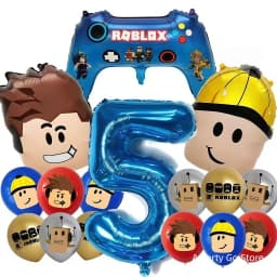 Roblox Balloons Roblox Themed Boy Balloons Cartoon Double-sided Shaped Birthday Party Decorations happy birthday decoration