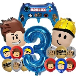 Roblox Balloons Roblox Themed Boy Balloons Cartoon Double-sided Shaped Birthday Party Decorations happy birthday decoration