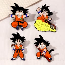 4 Pcs Son Goku Dragon Ball Cartoon Character Brooch Enamel Pin Metal Badge Jewelry for Clothes And Backpack Accessories Gifts