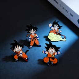 4 Pcs Son Goku Dragon Ball Cartoon Character Brooch Enamel Pin Metal Badge Jewelry for Clothes And Backpack Accessories Gifts