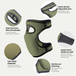 Heavy Duty Knee Pads Thick Foam Dual Strap Adjustable Breathable For Tile Laying Floor Scrubbing Mechanical Work Yoga Outdoor