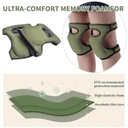 Heavy Duty Knee Pads Thick Foam Dual Strap Adjustable Breathable For Tile Laying Floor Scrubbing Mechanical Work Yoga Outdoor