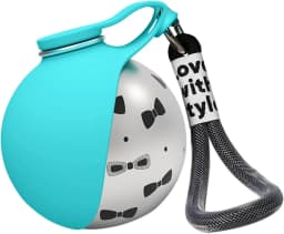 304 Stainless Steel Water Kettle Round Outdoor Water Cup With Lanyard Hook Foldable Silicone Dog Bowl Portable Travel Pet Feedin