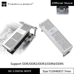 Thermalright MC-3 DIGITAL BLACK Digital Display Screen Memory Heatsink, Suitable for DDR/DDR2/DDR3/DDR4/DDR5, 40x40x10mm Fan X3