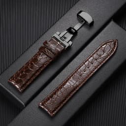 Crocodile Pattern Design Leather Watchbands Automatic Buckle Men Women Business Watch Band 12/14/16/18/19/20/22mm Watch Straps