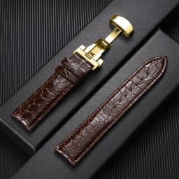 Crocodile Pattern Design Leather Watchbands Automatic Buckle Men Women Business Watch Band 12/14/16/18/19/20/22mm Watch Straps