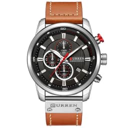 CURREN 8291 Mens Quartz Chronograph Watch Casual Leather Military Sport Fashion Gentleman Wristwatch