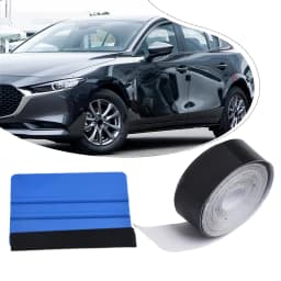 Car Vinyl Wrap Strip Tape Gloss Black Wrap Foil Kit Anti Scratch Window Door Protection Film 3/5cmX10M Car Accessories