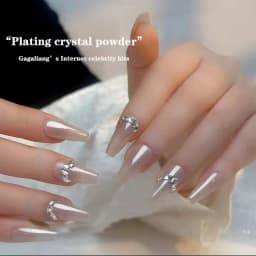 Pearl White Nails Glitter Dust Chrome Moonlight Rubbing on Powder Silver Shell Mirror Pigment Nail Art Supplies Decoration