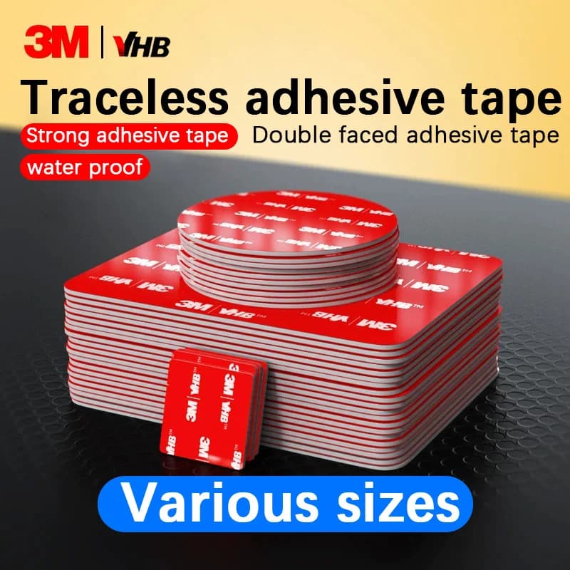 【Multiple Sizes】3M Gray VHB Double-Sided Adhesive Strong Bond No-Leave Glue Suitable for Decoration and Adhesion