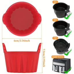 Non-Stick Baking Molds for Air Fryer Steamer, Reusable Dishwasher Safe for Cupcakes Muffins Healthy Meals