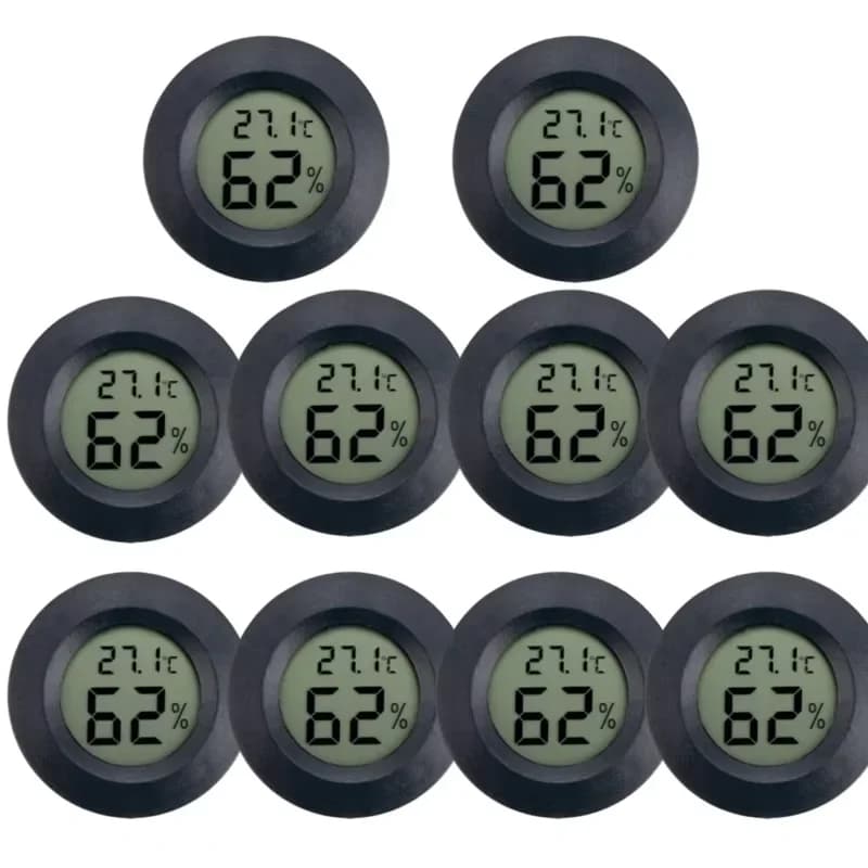 4 Pcs Mini Hygrometer Thermometer Meter Digital LCD Monitor Indoor Room Round Humidity Temperature Gauge
