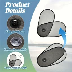 2-in-1 Car Side Shade,Telescopic Design, Heat Insulation Sun Blocker for All Cars,without Blocking Vision,,for Travel/Car Use