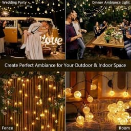 22M Solar String Lights Outdoor Led Crystal Globe Lights Waterproof Solar Festoon Fairy Light for Garden Christmas Outdoor Decor