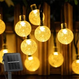 22M Solar String Lights Outdoor Led Crystal Globe Lights Waterproof Solar Festoon Fairy Light for Garden Christmas Outdoor Decor