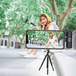 Mini Wireless Lavalier Microphone Windproof Wool Replaceable for iPhone Android YouTube Vlog Audio Recording