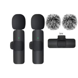 Mini Wireless Lavalier Microphone Windproof Wool Replaceable for iPhone Android YouTube Vlog Audio Recording