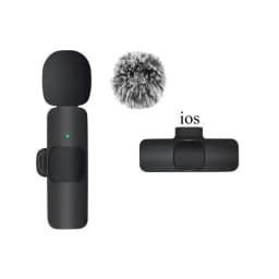 Mini Wireless Lavalier Microphone Windproof Wool Replaceable for iPhone Android YouTube Vlog Audio Recording