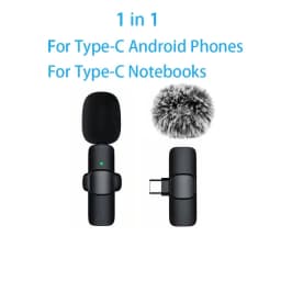 Mini Wireless Lavalier Microphone Windproof Wool Replaceable for iPhone Android YouTube Vlog Audio Recording