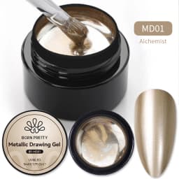 BORN PRETTY 5ML Gold Metallic Gel Polish Sliver Mirror Effect French Design Line Flower Drawing Gel UV Soak Off Varnish Manicure