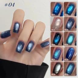 MIANEL 1pc Blue Cat Eye Nail Gel Polish Semi Permanent Nail Art Soaking UV LED Nail Salon DIY Nail Salon Gel