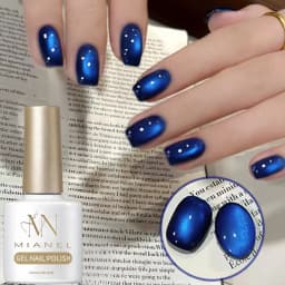 MIANEL 1pc Blue Cat Eye Nail Gel Polish Semi Permanent Nail Art Soaking UV LED Nail Salon DIY Nail Salon Gel